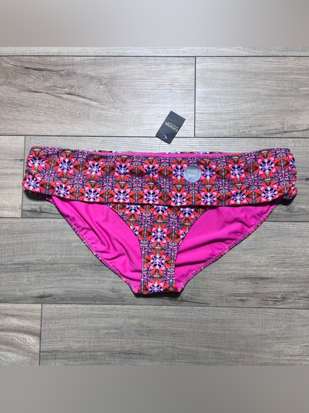 George‎ Womens UK Abstract Print Fold Top Bikini Bottom Size UK 28 Euro 56